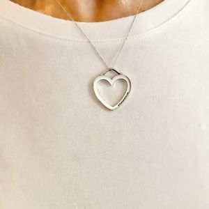 Tiffany & Co Large Open Heart Pendant Necklace